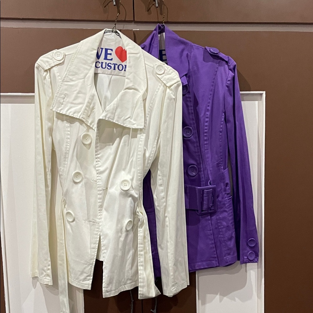 Stylish White and Purple Women's Jackets
